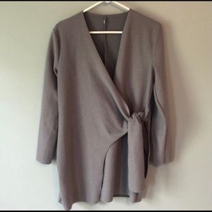 Felted wool wrap cardigan top small